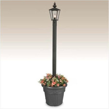PATIO LIVING Patio Living 00410 Cambridge Plug-In Outdoor Post Lantern With Planter - Black 410